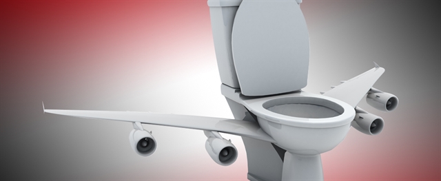 Toilet with Airplane wings