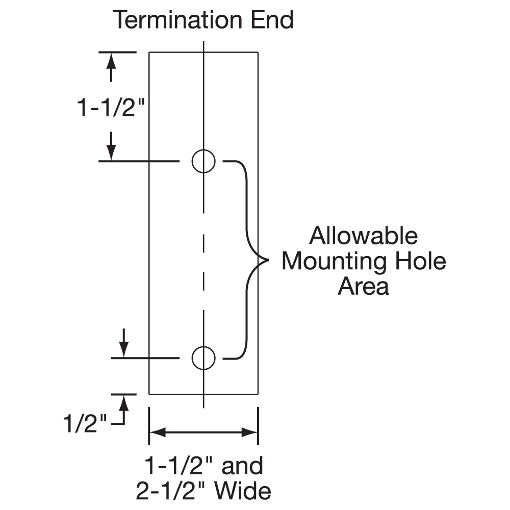 Maxistrip Heater Mounting Hole Drawing 1