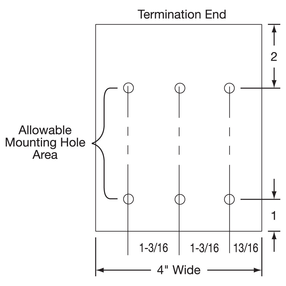 Maxistrip Heater Mounting Hole Drawing 3