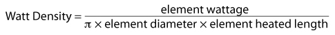 Watt Density equation