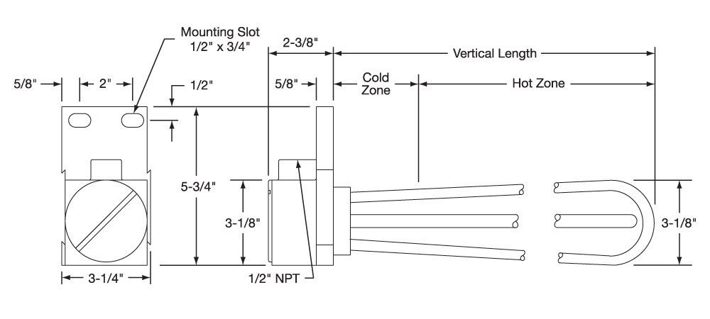 Three-Element OTS Heater Drawing
