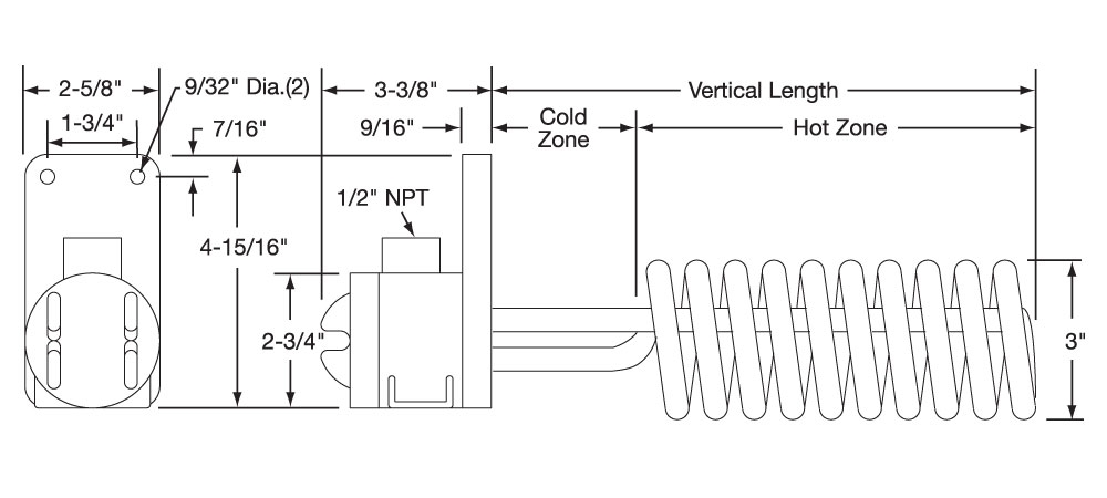 Single-Element Coil Heater Drawing