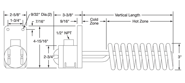 Single-Element Coil Heater Drawing