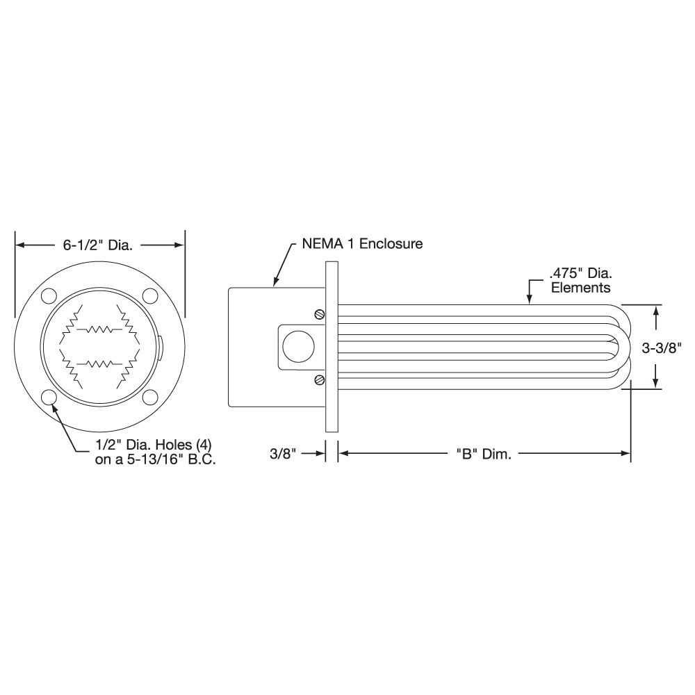 Flange Heater Drawing