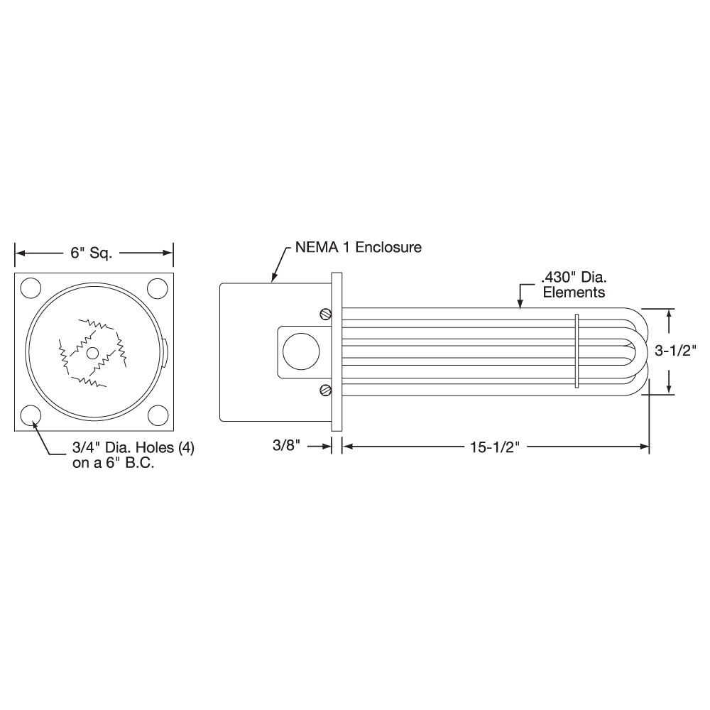 Flange Heater Drawing