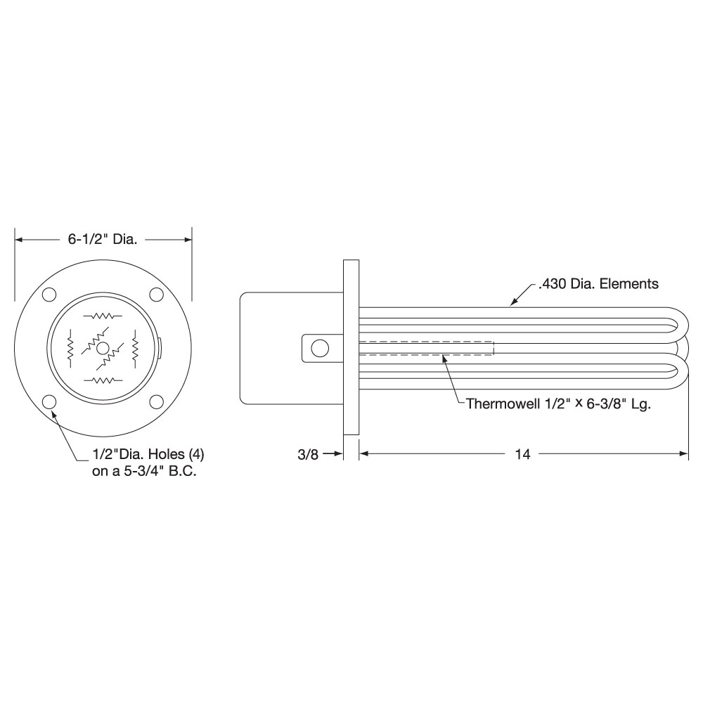 Flange Heater Drawing