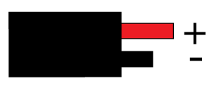 Type E, German DIN43710: Black, +Red, -Black