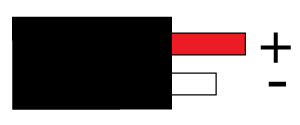 Type RX, Japanese JIS C1610-1981: Black, +Red, -White