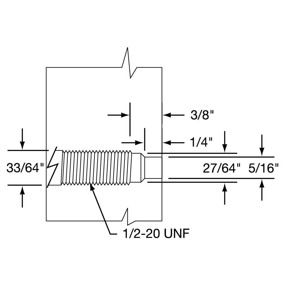 Recommended drilling dimensions for proper mounting in extruder