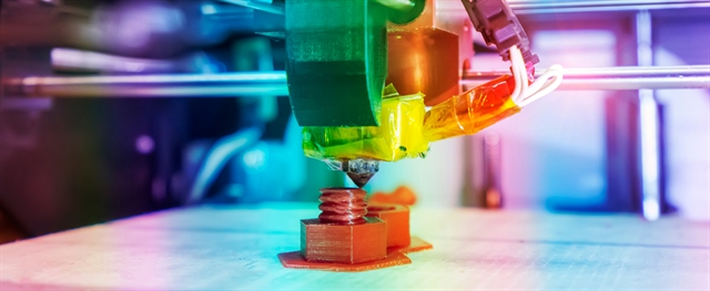 Colorful image of 3D printer working