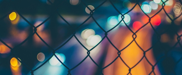 View through chain link fence