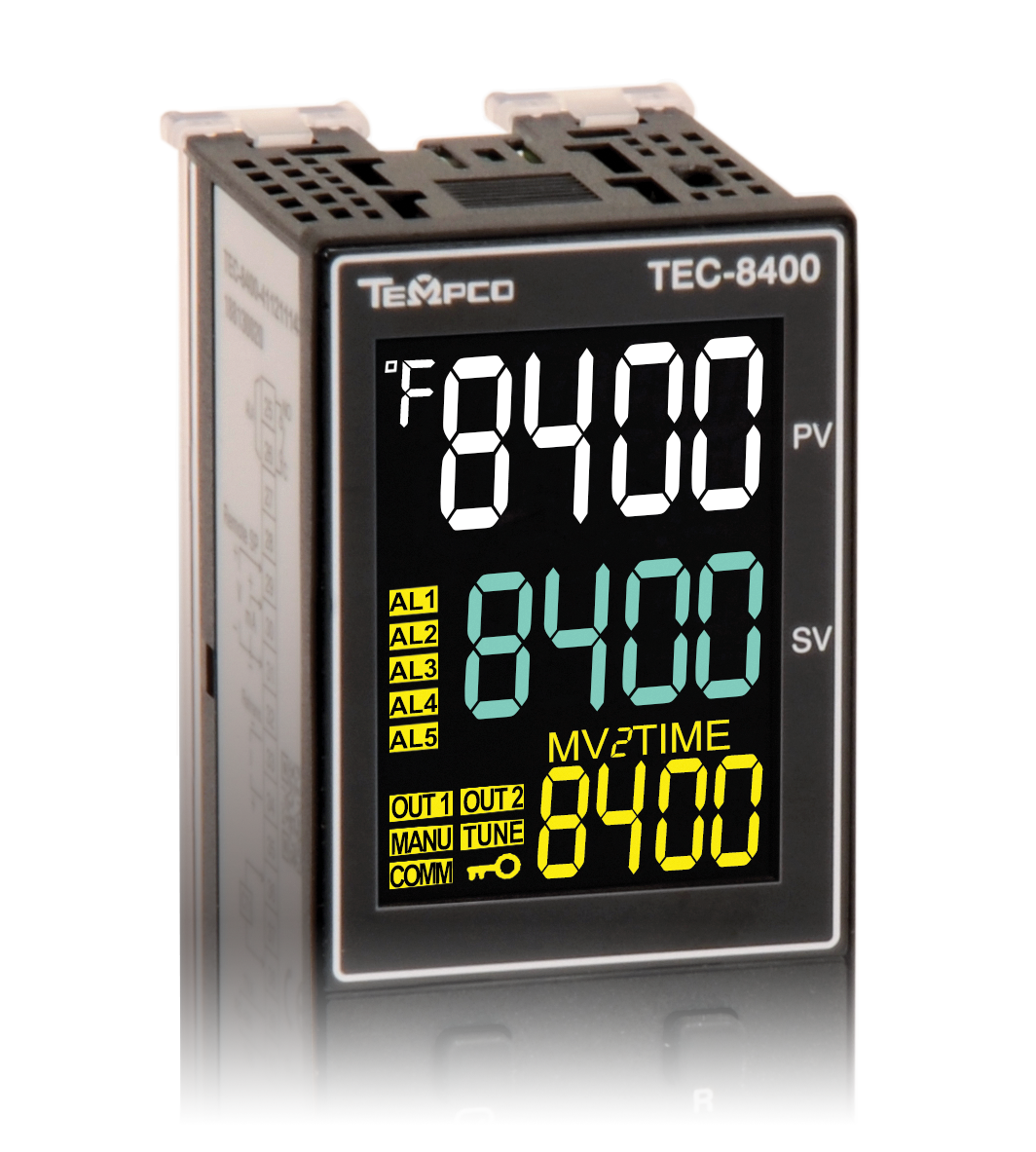 Bright multicolor LCD display on TEMPCO's New TEC Controllers