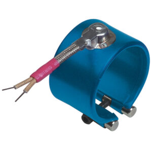 Type W5: Right-Angle Wire Braid Leads, 90 Degrees to Heater Width, One-Piece Band
