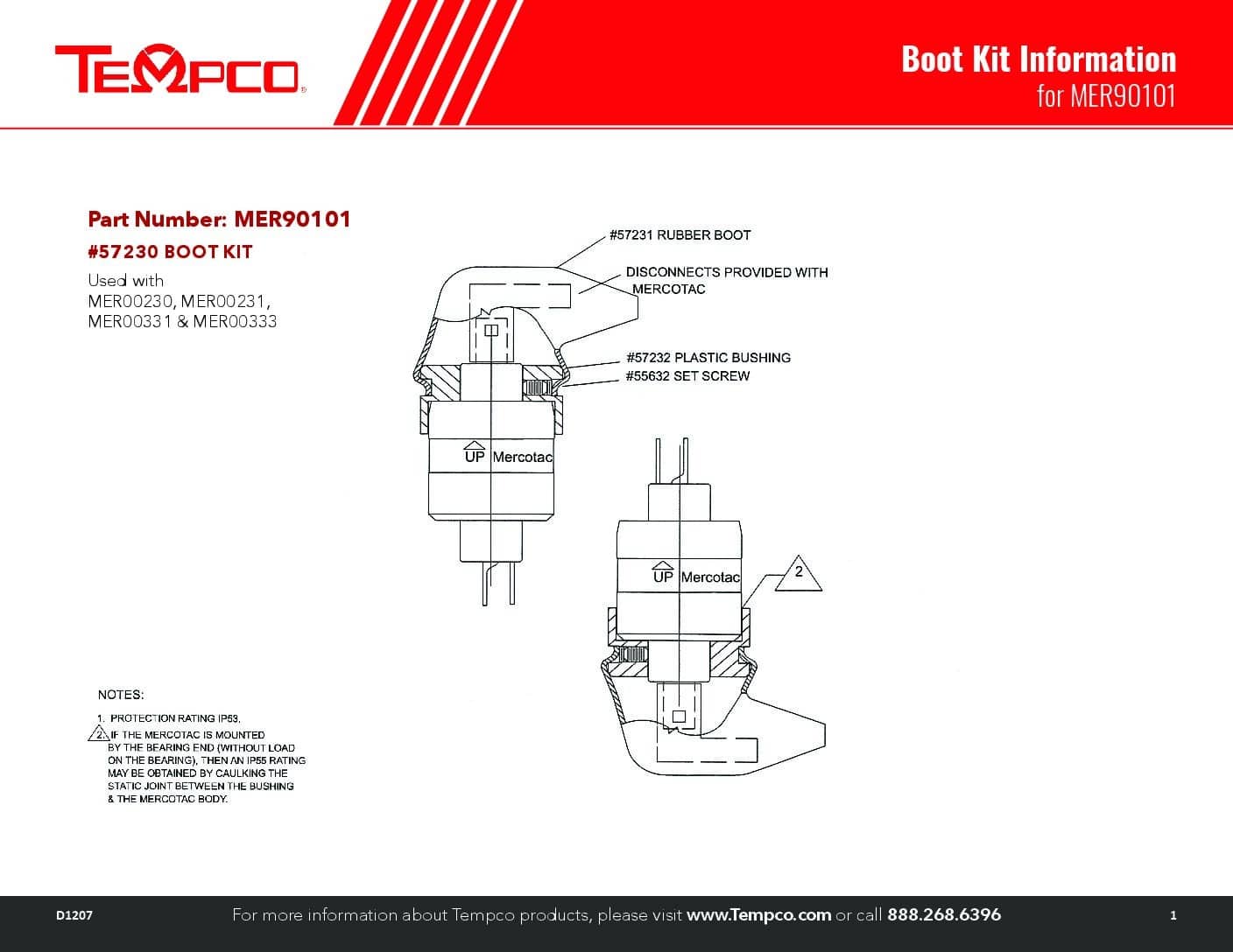 Boot Kit Information for MER90101