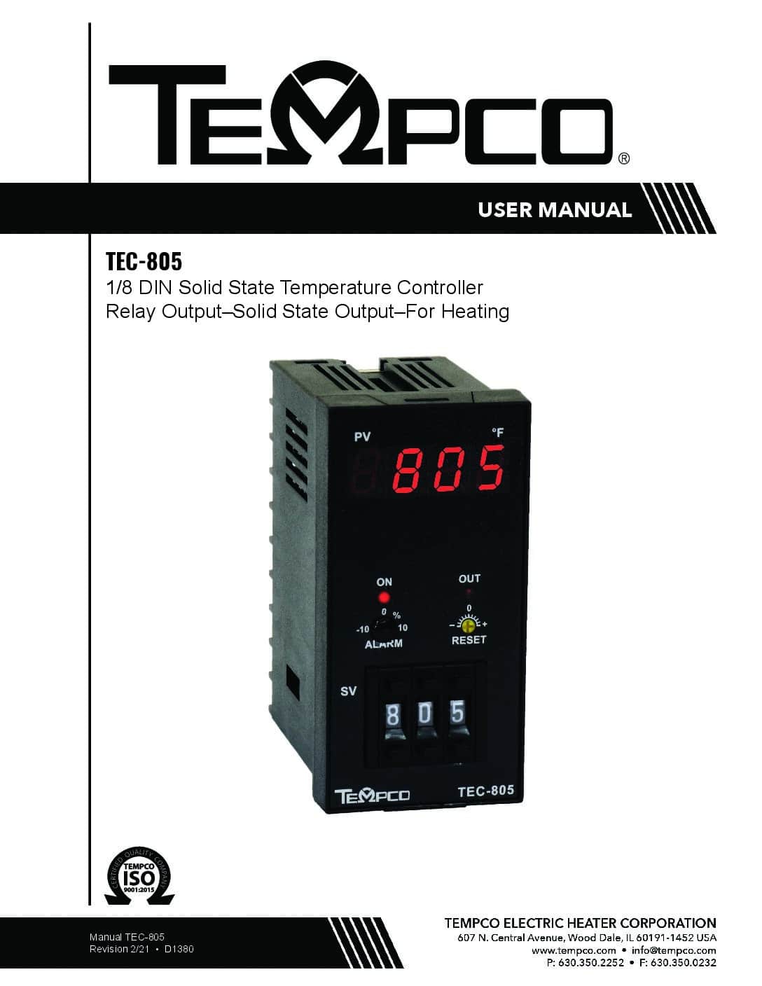 TEC-805 User Manual - Tempco