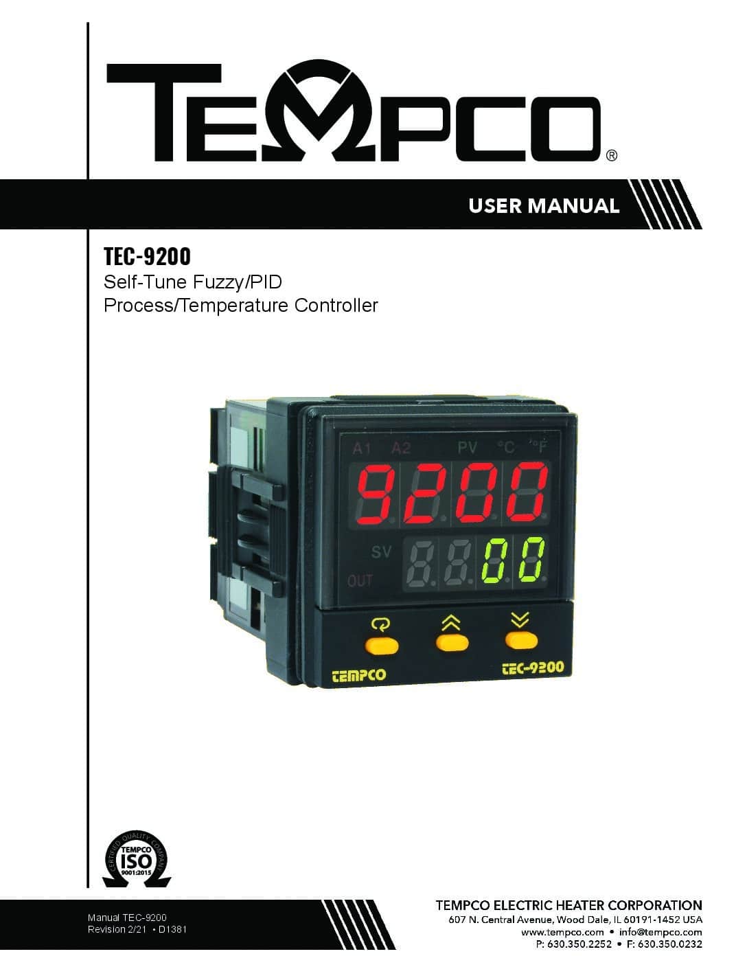 TEC-9200 User Manual - Tempco